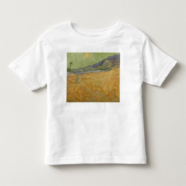 Camiseta De Bebé Vincent van Gogh| Campo de rueda con Reaper, 1889 (Anverso)