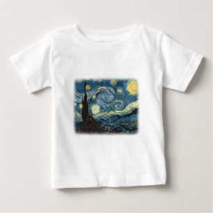Camiseta De Bebé Vincent van Gogh, Noche estrellada. Arte famoso.