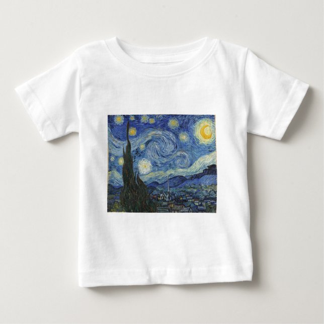 Camiseta De Bebé Vincent van Gogh | Noche estrellada, junio de 1889 (Anverso)