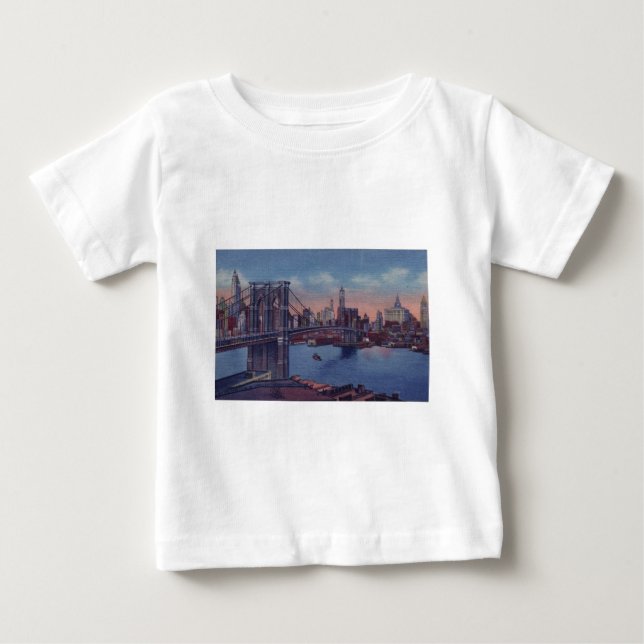 Camiseta De Bebé Vintage Brooklyn Bridge (Anverso)