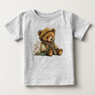 Camiseta De Bebé Vintage Brown Teddy Bear