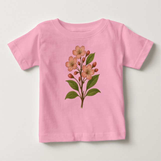 Camiseta De Bebé Vintage cherry blossom (Anverso)