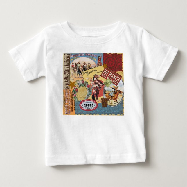 Camiseta De Bebé vintage cowgirl occidental (Anverso)