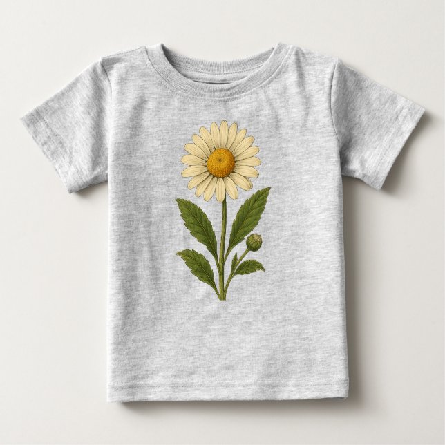 Camiseta De Bebé Vintage daisy (Anverso)