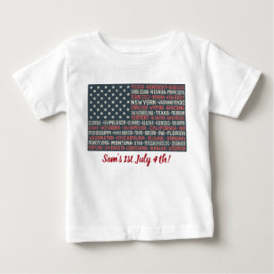Camiseta De Bebé Vintage Faded American Flag State nombra palabras