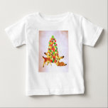 Camiseta De Bebé Vintage Fawns por Gumdrop Christmas Tree<br><div class="desc">Dos fanáticos bambi se sientan al lado de un árbol de gota incrustado de azúcar. ¡Una gran adición para tu decoración de Navidad retro o vintage!</div>