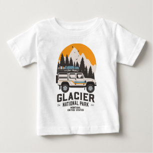 Camiseta De Bebé Vintage Glacier National Park Road Trip Montana