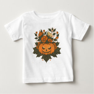 Camiseta De Bebé Vintage/Halloween/Caída/Calabaza