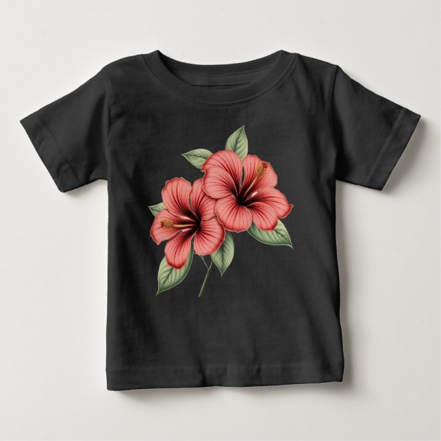Camiseta De Bebé Vintage hibiscus (Anverso)