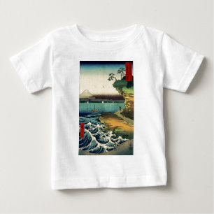 Camiseta De Bebé Vintage japonés Ukiyo-e Mt. Fuji 房州保田ノ海岸