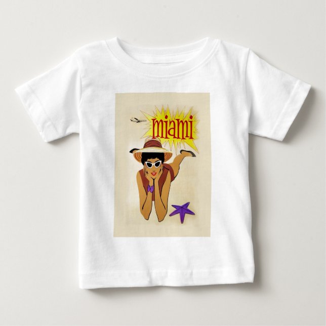 Camiseta De Bebé Vintage Miami Beach (Anverso)