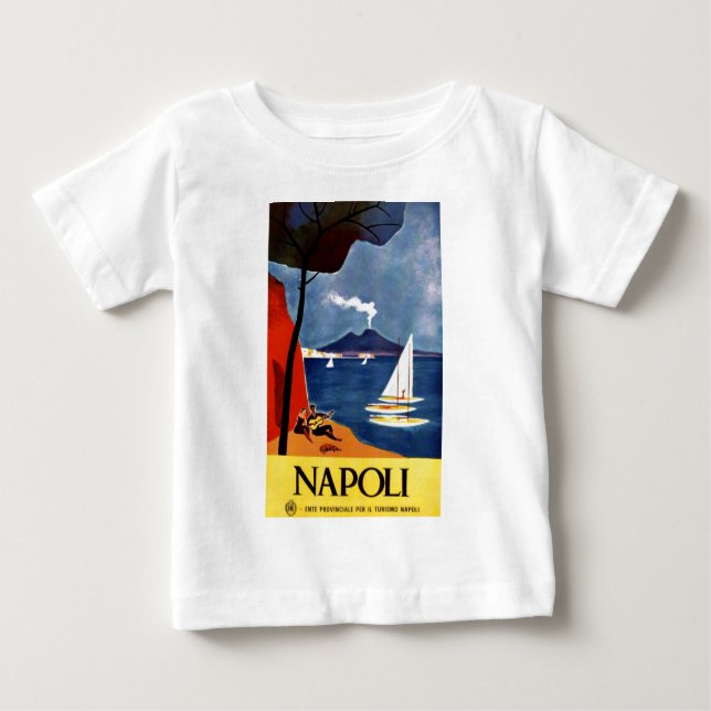 Camiseta De Bebé Vintage Napoli Travel Love Romance (Anverso)