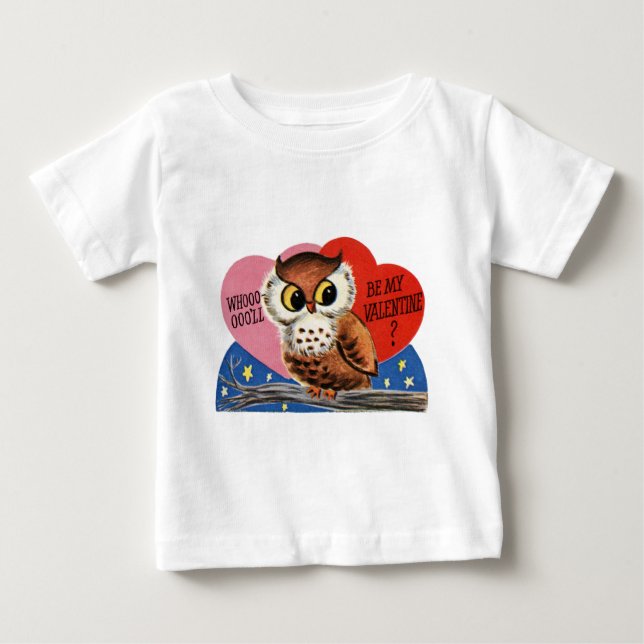 Camiseta De Bebé Vintage Owl Valentine (Anverso)