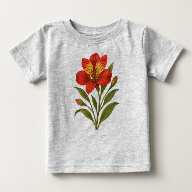 Camiseta De Bebé Vintage Peruvian lily (Anverso)