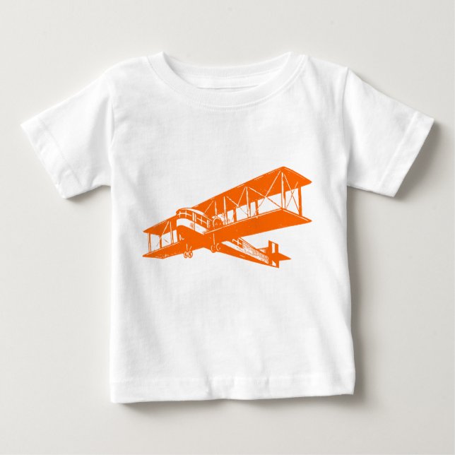 Camiseta De Bebé Vintage Plane - Naranja (Anverso)