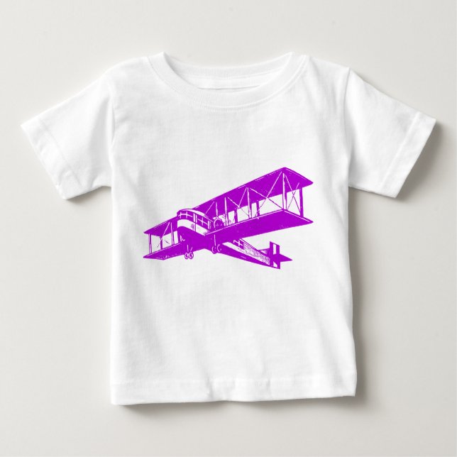 Camiseta De Bebé Vintage Plane - Púrpura (Anverso)