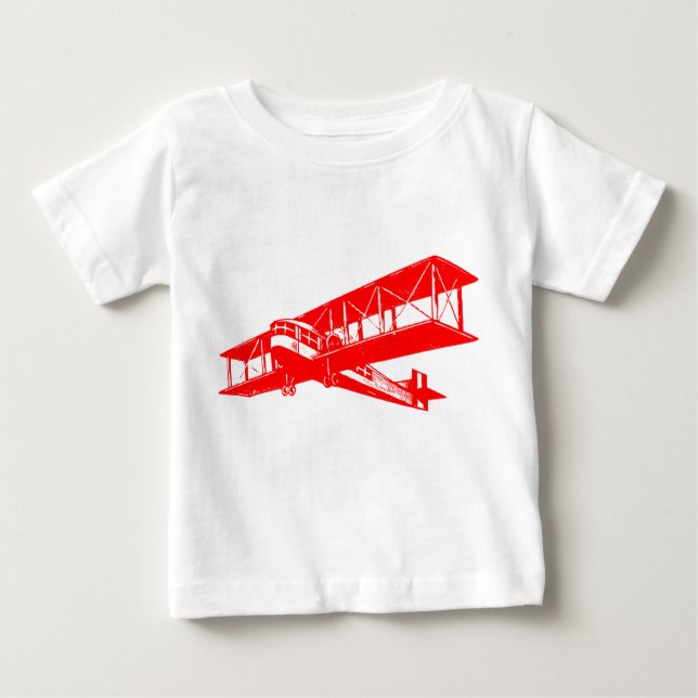 Camiseta De Bebé Vintage Plane - Rojo (Anverso)