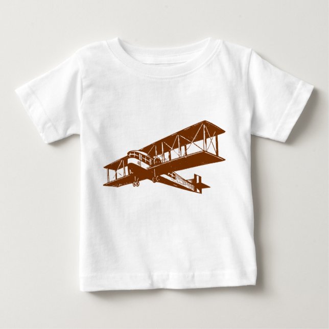 Camiseta De Bebé Vintage Plane - Walnut (Anverso)