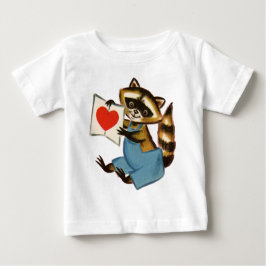 Camiseta De Bebé Vintage Raccoon Love