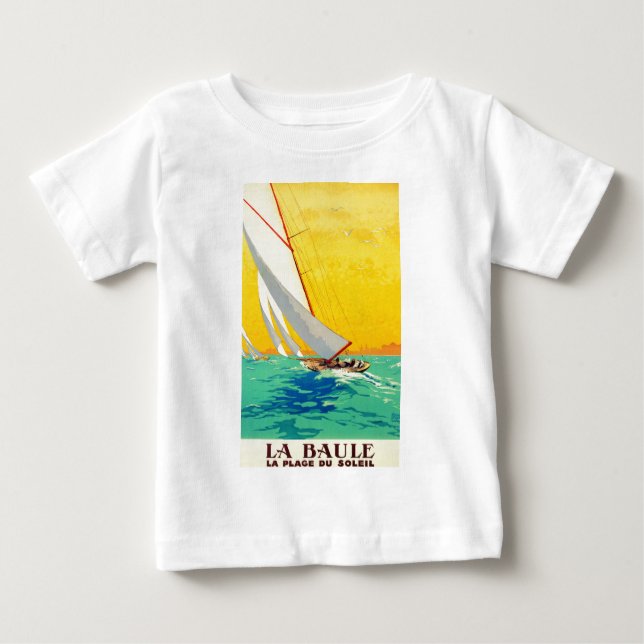 Camiseta De Bebé Vintage Sail Bots French Travel (Anverso)