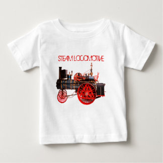 Camiseta De Bebé VINTAGE STEAM LOCOMOTIVE rojo blanco