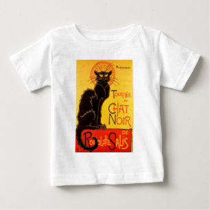 Camiseta De Bebé Vintage Tournee de Chat Noir Gato Negro