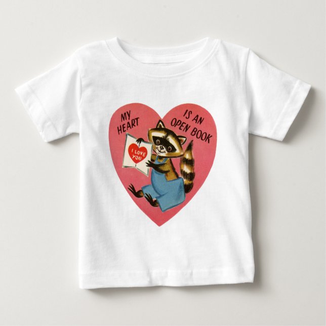 Camiseta De Bebé Vintage Valentine Raccoon (Anverso)