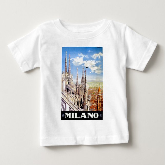Camiseta De Bebé Vintage Viajes Milano (Anverso)