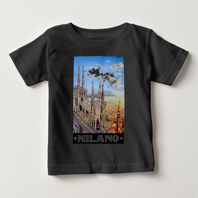 Camiseta De Bebé Vintage Viajes Milano (Anverso)