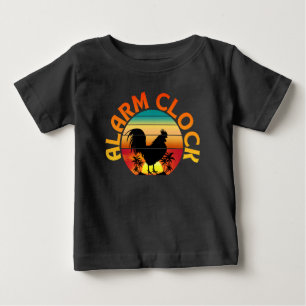 CAMISETA DE BEBÉ VINTAJE DE RELOJ DE ALARMA MORNING ROOSTER POLLO