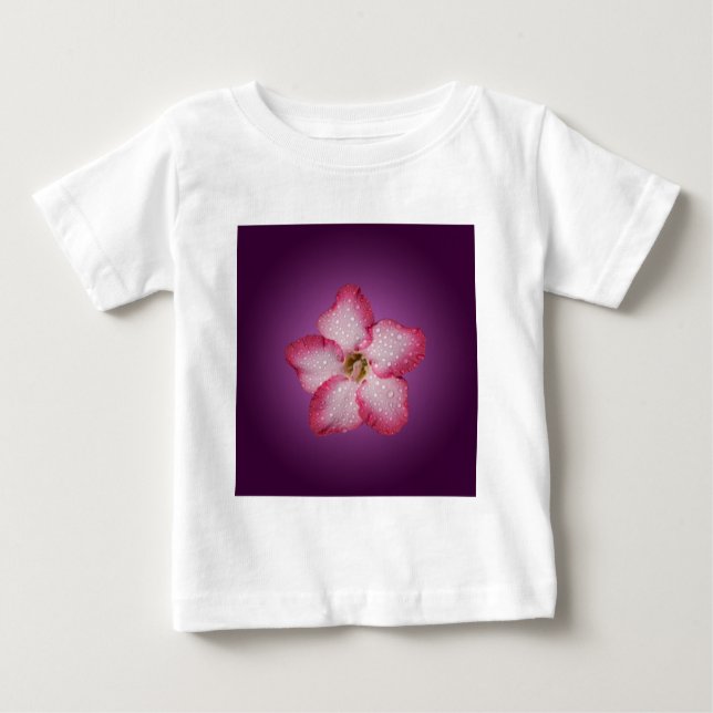 Camiseta De Bebé Violencia de gradiente de flor rosa de adenio (Anverso)
