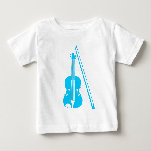 Camiseta De Bebé Violín - Azul cielo (Anverso)