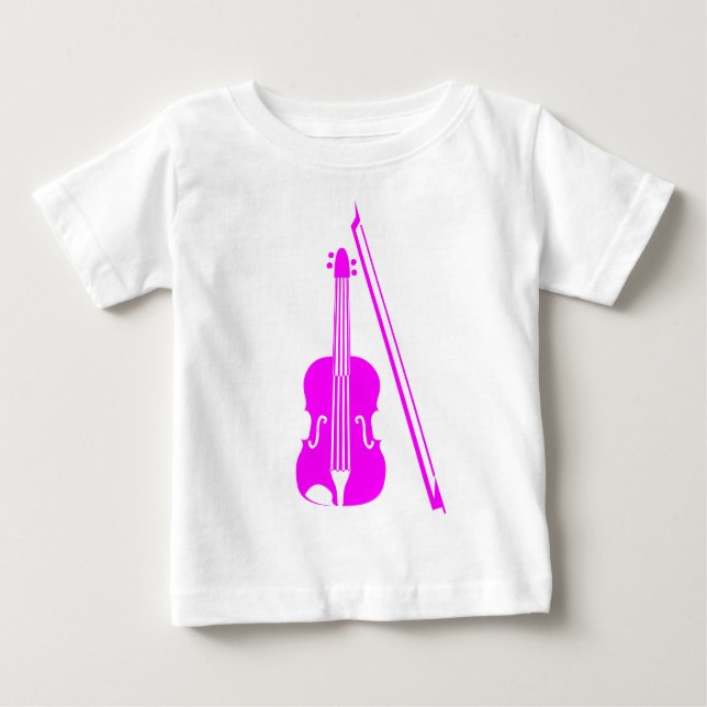 Camiseta De Bebé Violín - Magenta (Anverso)