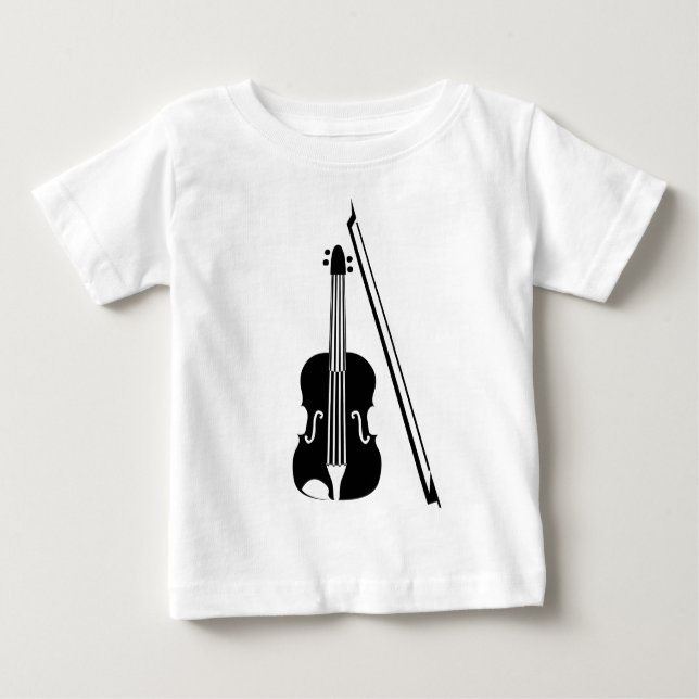 Camiseta De Bebé Violín - Negro (Anverso)