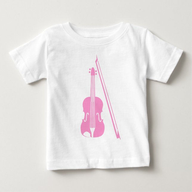 Camiseta De Bebé Violín - Rosa (Anverso)