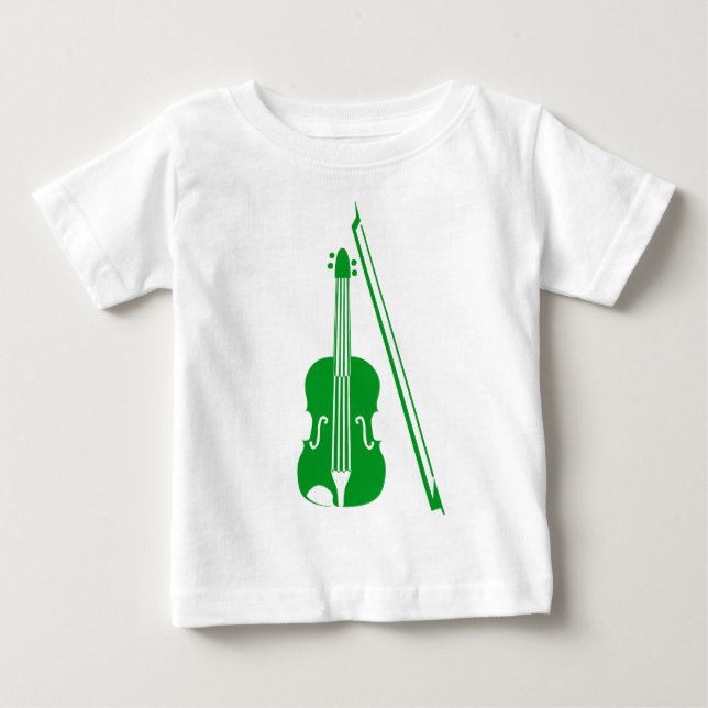 Camiseta De Bebé Violín - Verde Césped (Anverso)