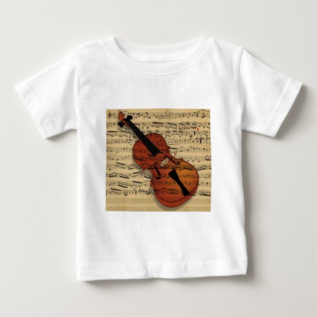Camiseta De Bebé Violin Vintage Music (Anverso)