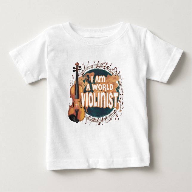 Camiseta De Bebé violinist world (Anverso)