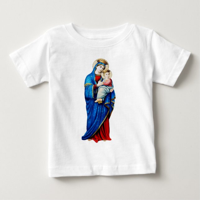 Camiseta De Bebé Virgen María con el Niño Jesús (Anverso)
