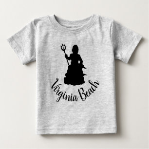 Camiseta De Bebé Virginia Beach, VA Neptune Statue Silhouette