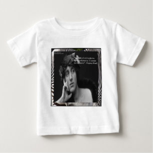 Camiseta De Bebé Virginia Woolf con rayas de cebra Cita de escritur