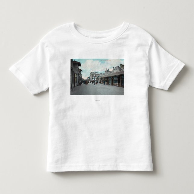 Camiseta De Bebé Visión occidental desde la playa de PikeLong, CA (Anverso)