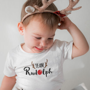 Camiseta De Bebé Visita de Santa Bebé - Motivo Navideño de Team Rud