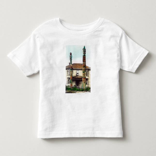 Camiseta De Bebé Vista a dos TotempolesWrangell, AK (Anverso)