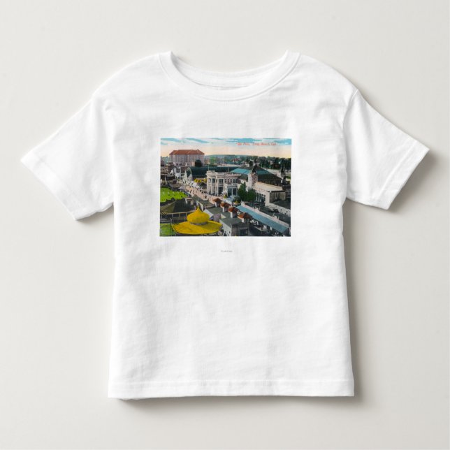 Camiseta De Bebé Vista aérea de la playa de PikeLong, CA (Anverso)