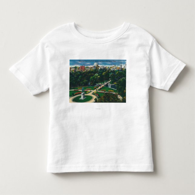 Camiseta De Bebé Vista aérea de los jardines públicos, Beacon Hill (Anverso)