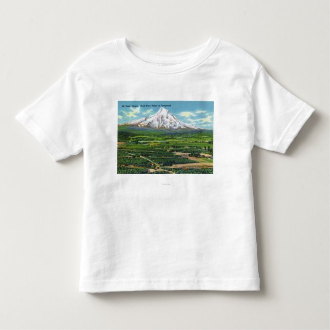 Camiseta De Bebé Vista aérea del valle y de la montaña de Hood (Anverso)