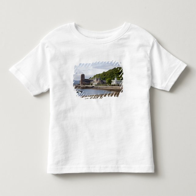 Camiseta De Bebé Vista costera con edificios históricos, Oban, (Anverso)