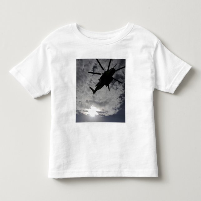 Camiseta De Bebé Vista de ángulo bajo de un CH-53E (Anverso)