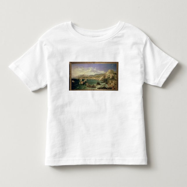 Camiseta De Bebé Vista de Génova, 1854 (aceite en lona) (Anverso)